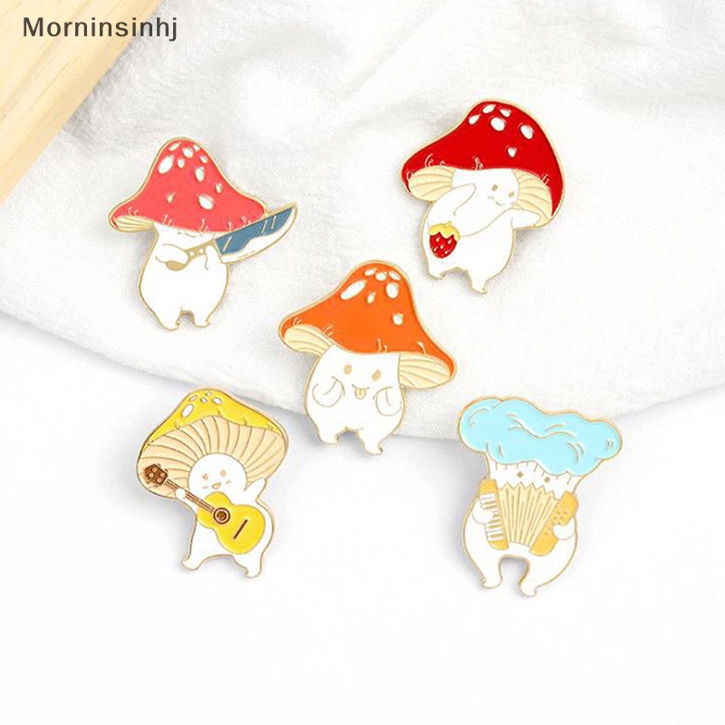 Mornin Fun Mushroom Enamel Pin Kreatif Fashion Bros Ransel Lencana Kerah Pin Hadiah id