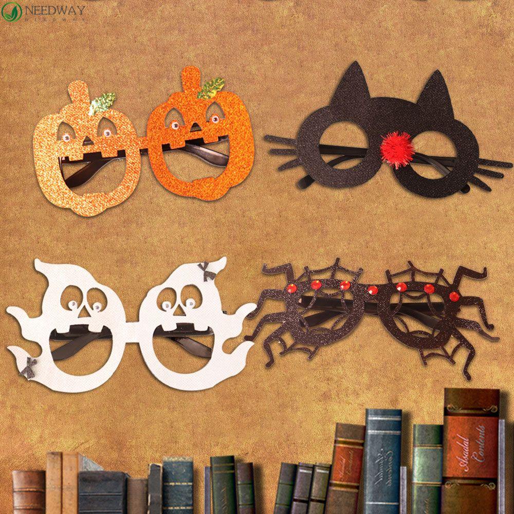 NEEDWAY Kacamata Halloween Kepribadian Lucu Kostum Dekorasi Hadiah Bat Spider Skull Perlengkapan Pesta Festival Halloween Properti Foto