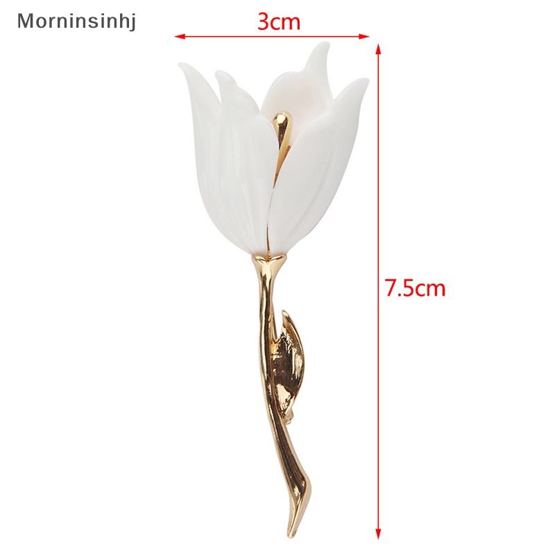 Mornin Bros Bunga Magnolia Retro Putih Untuk Wanita Pernikahan Perjamuan Brooch Pin id