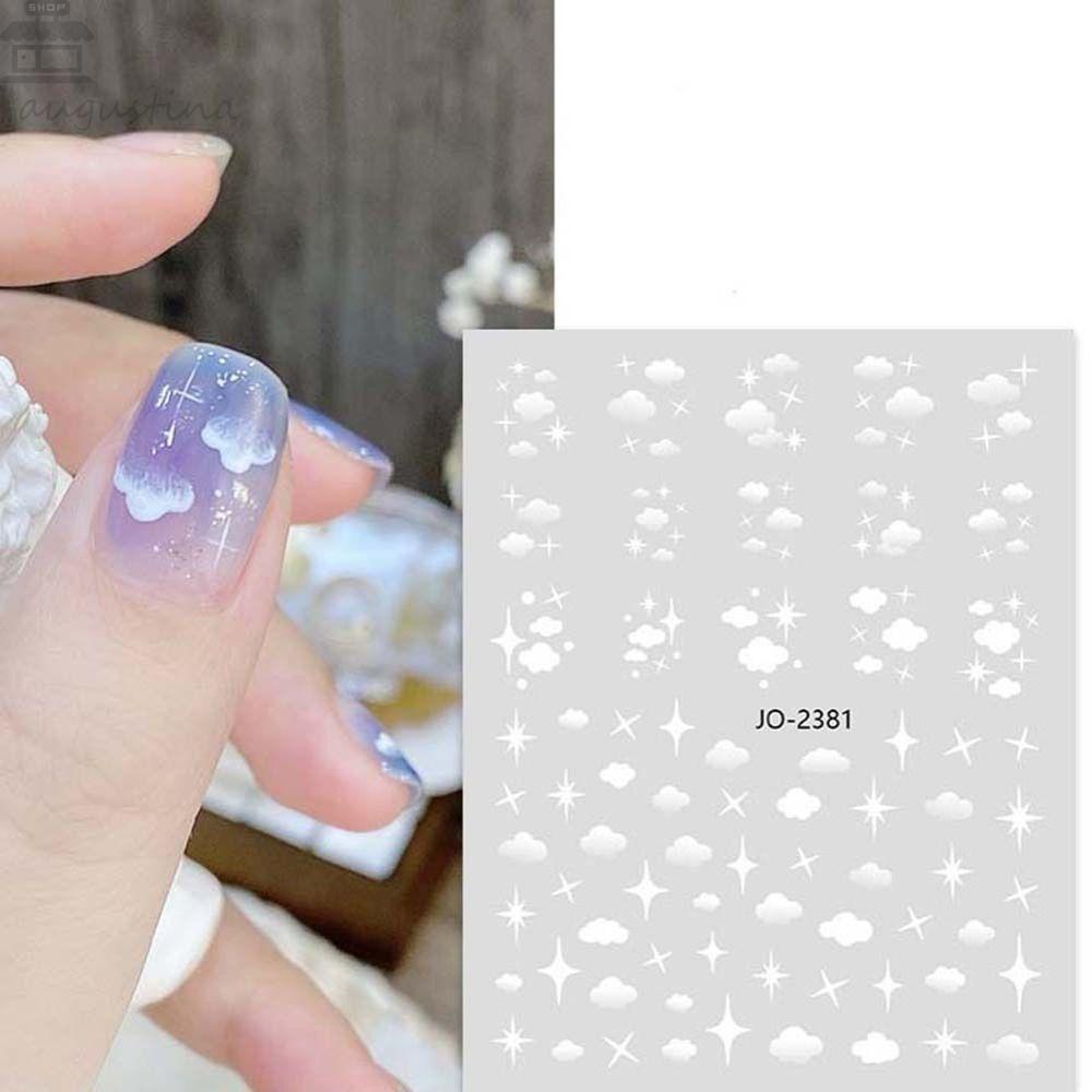 AUGUSTINA Agustina Stiker Kuku Hati Fashion Jepang Nail Art Cinta Hati Ikatan Simpul Bintang Hiasan Kuku