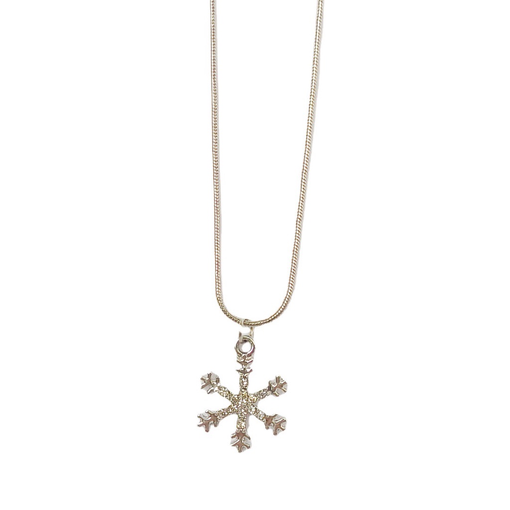 Jepang Korea Temperamen Bertabur Berlian Snowflake Pendant Kalung Wanita All-Match Ringan Mewah High-End Clavic