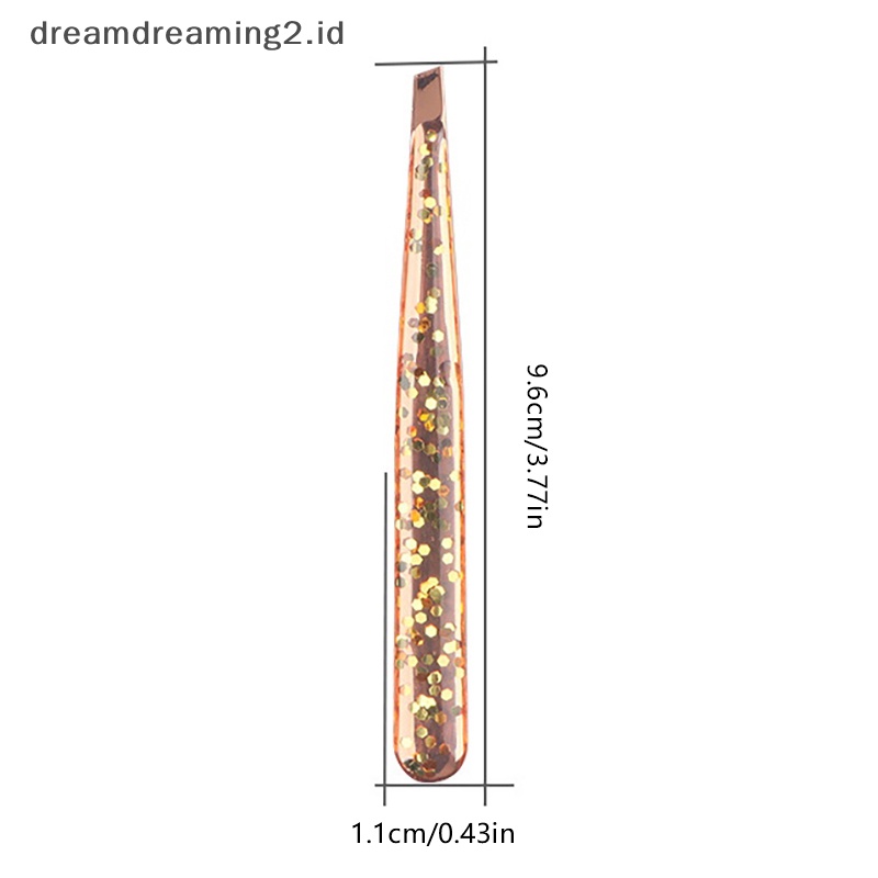 (drea) 1pc Pinset Alis Kecantikan Rambut Miring Stainless Steel Ujung Slant Klip Makeup //