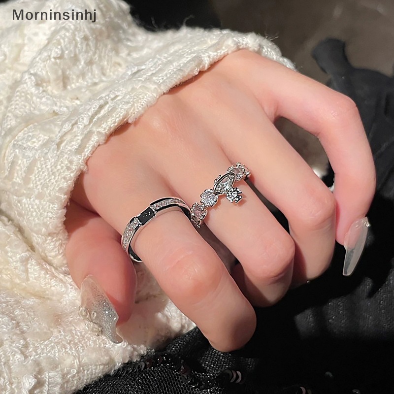 Mornin Fashion Serbaguna Cincin Jari Ringan Saturnus Pembukaan Adjustable Cincin Untuk Wanita Pesta Klasik Shiny Zircon Alloy Jewelry id