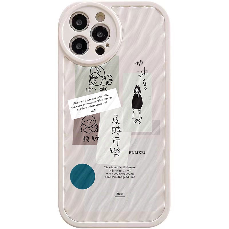 IPHONE Lukisan Stiker Riak Air Casing Ponsel Kompatibel Untuk Iphone11 13 12 14 Pro Max14 Plus XR X XS MAX 7Plus 8Plus 7 8 SE 2020 2022 Shockproof Cover