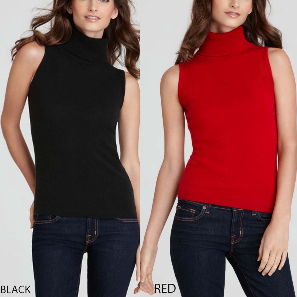 (B113) Turtleneck sleeveless knit