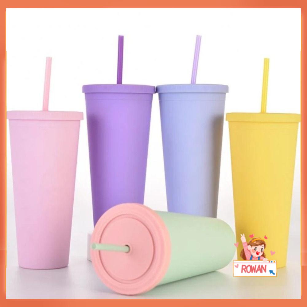 R-FLOWER Double-layer Skinny Tumbler Outdoor Dengan Tutup Insulated Drinking Cup 24oz Straight Cup