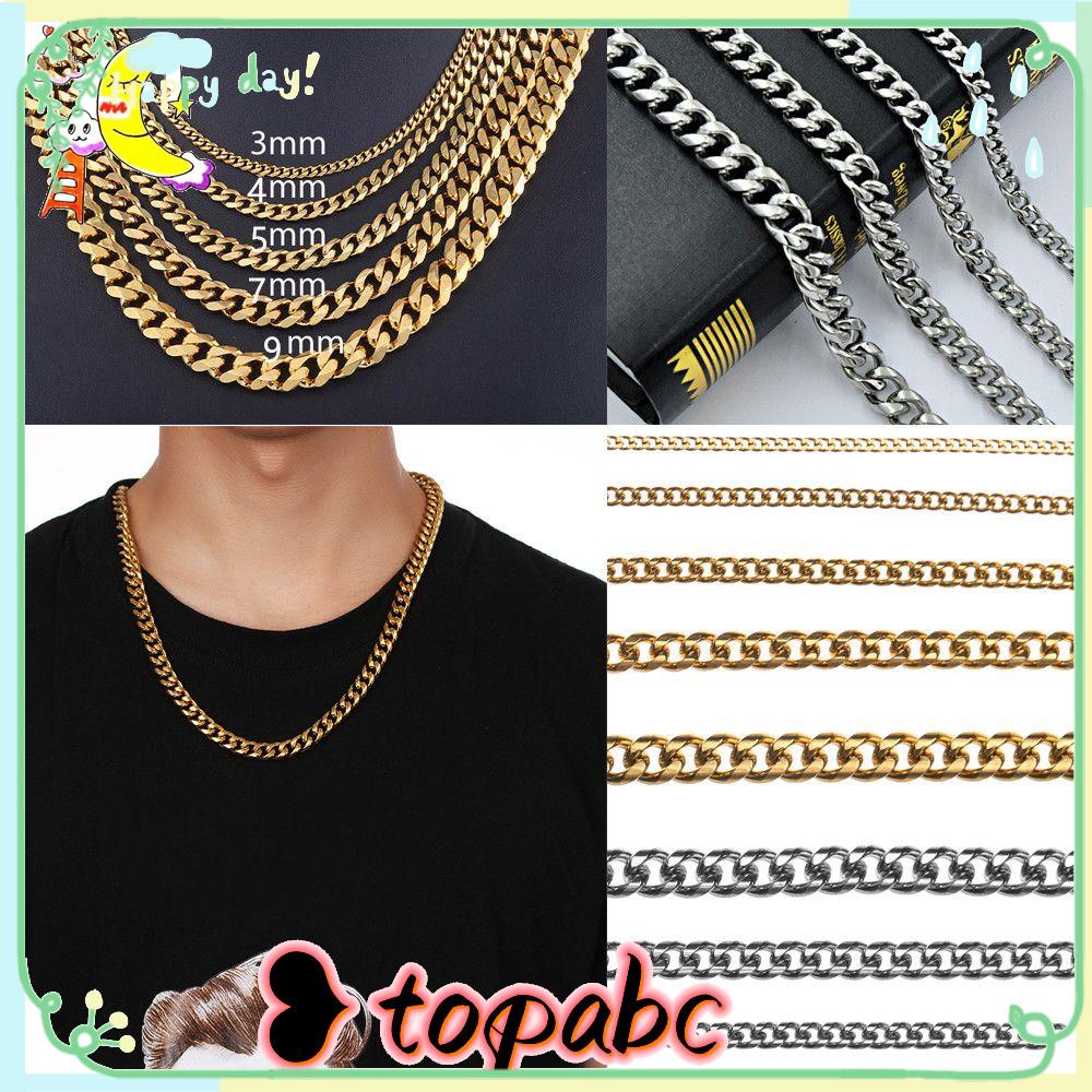 TOP 3/4 /5 /7 /9/MM Rantai Kuba Wanita Pria Keren Punk Gotik Link Berat