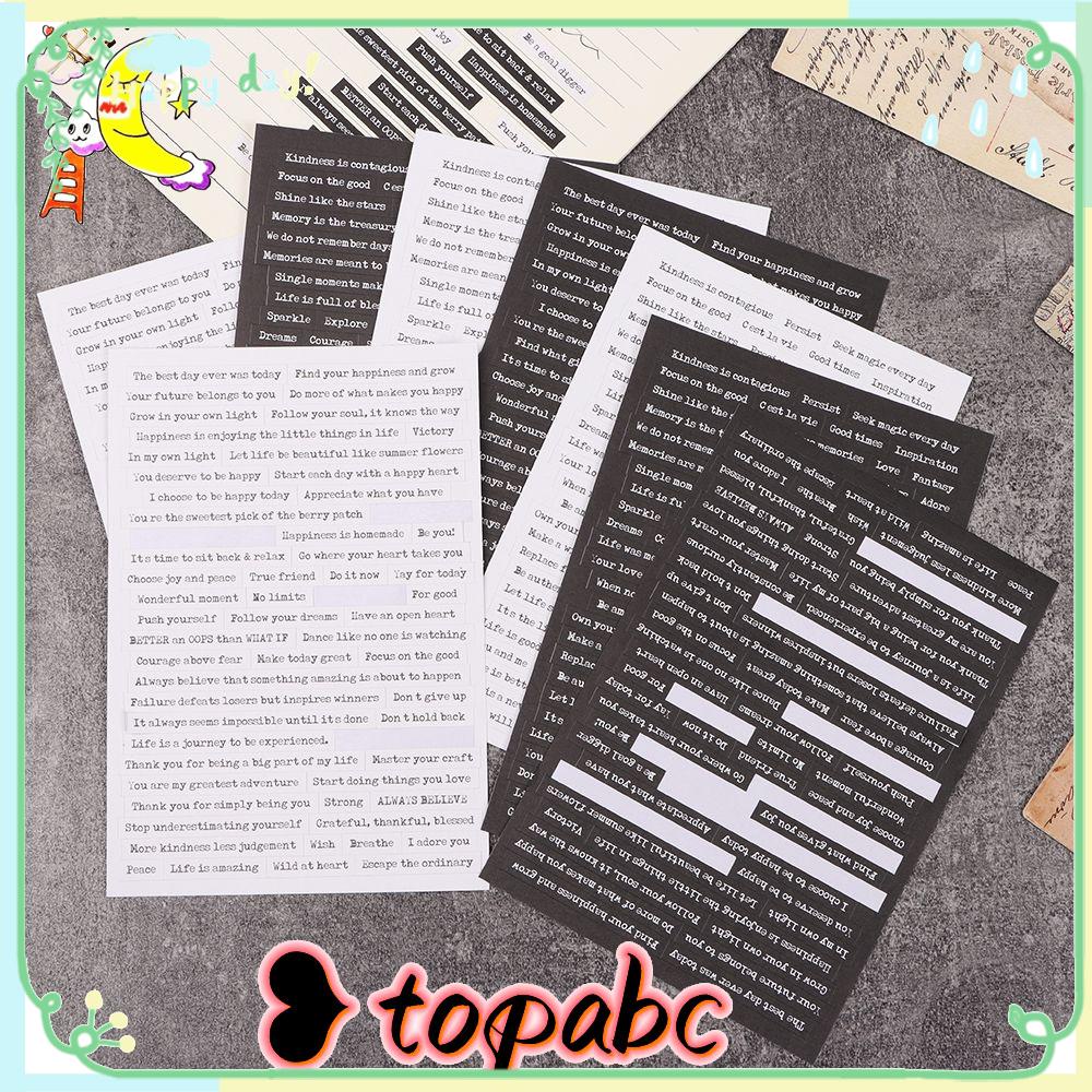 TOP 528pcs Stiker Ungkapan Sentimen Art Junk Journal Retro Letter Stickers