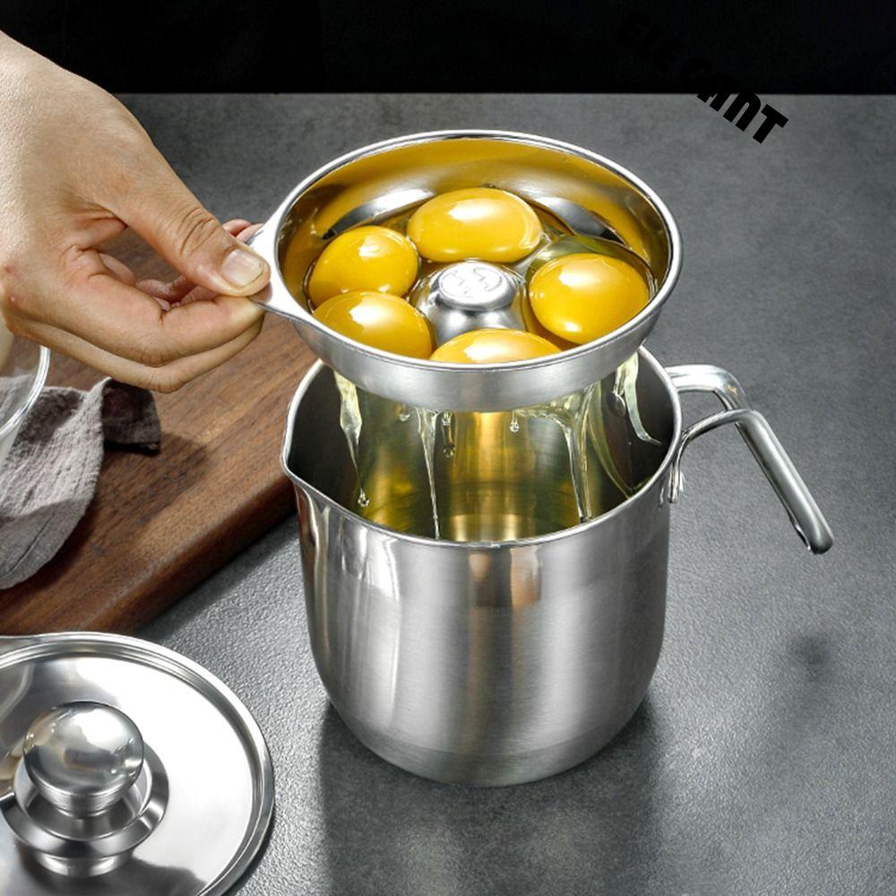 【 ELEGANT 】 Pemisah Kuning Telur Putih Makan Dapur Stainless Steel Divider Alat Saringan