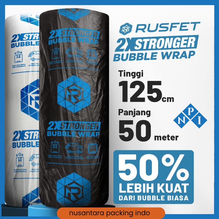 

Rufset Plastik Bubble Wrap Tebal 3kg Babel Wrap Super 125cm x 50m Roll - Hitam