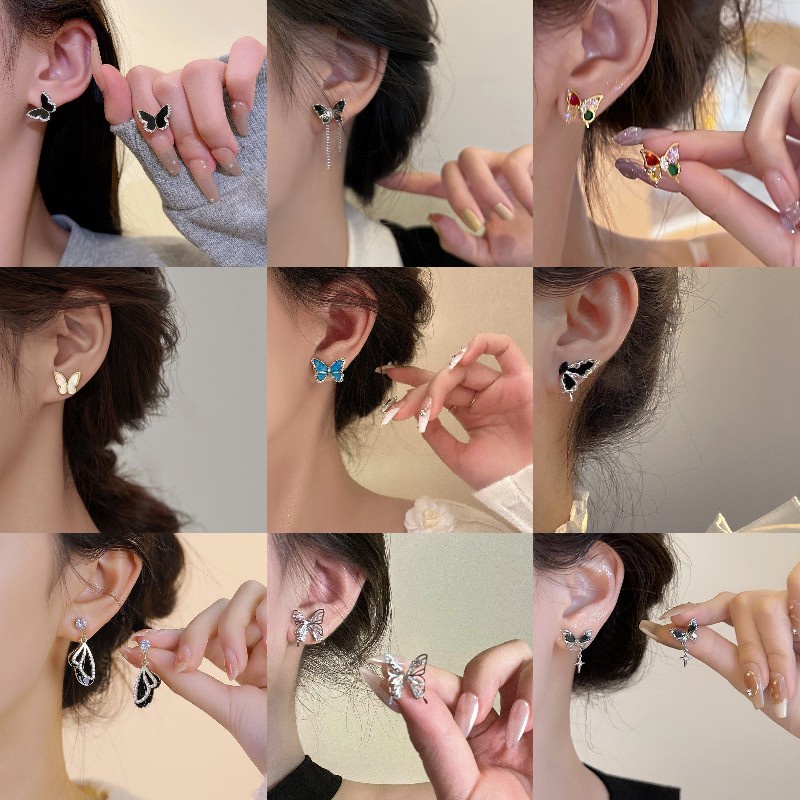 2023anting Kupu-Kupu Modis Untuk Gadis Temperamen High-end Anting Mutiara Anting Hias Kupu-Kupu