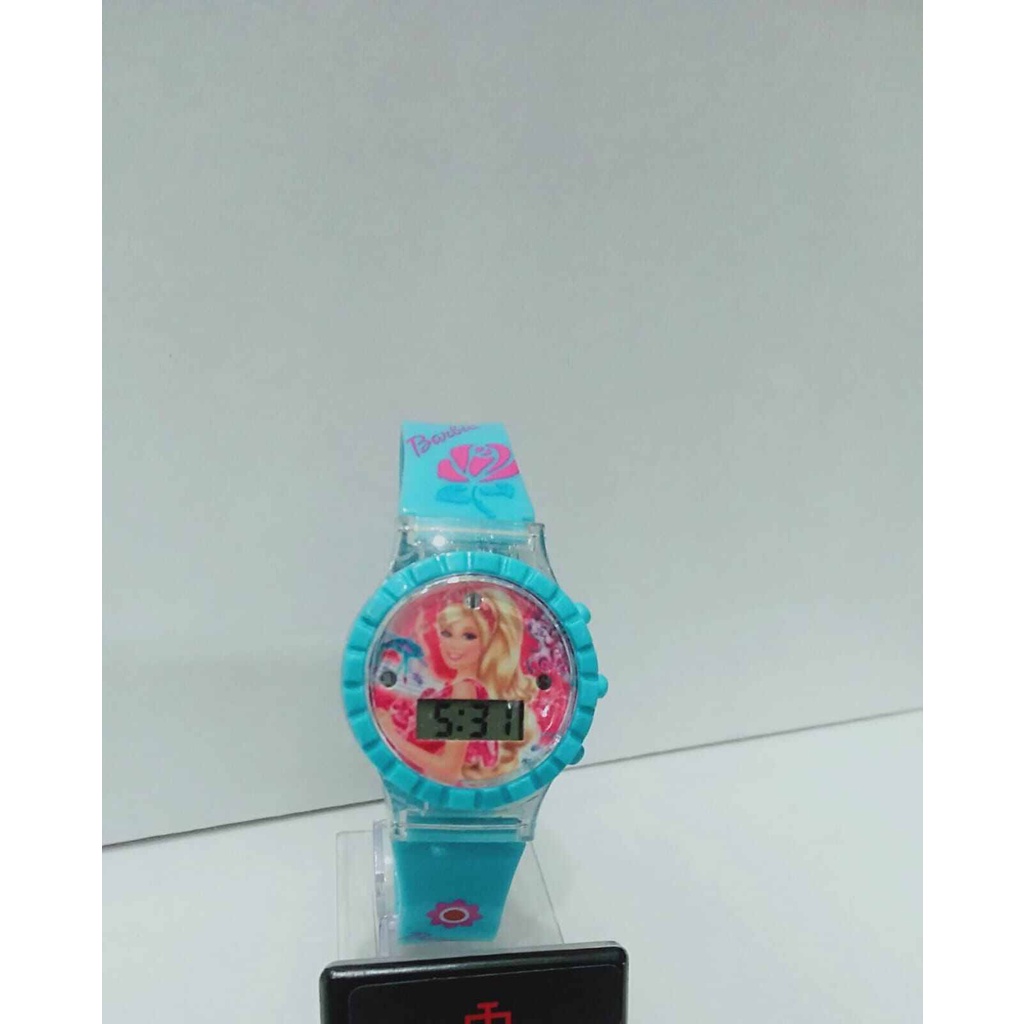 JAM TANGAN ANAK PEREMPUAN DIGITAL MUSIK LAMPU KARAKTER BERBI 845 COD