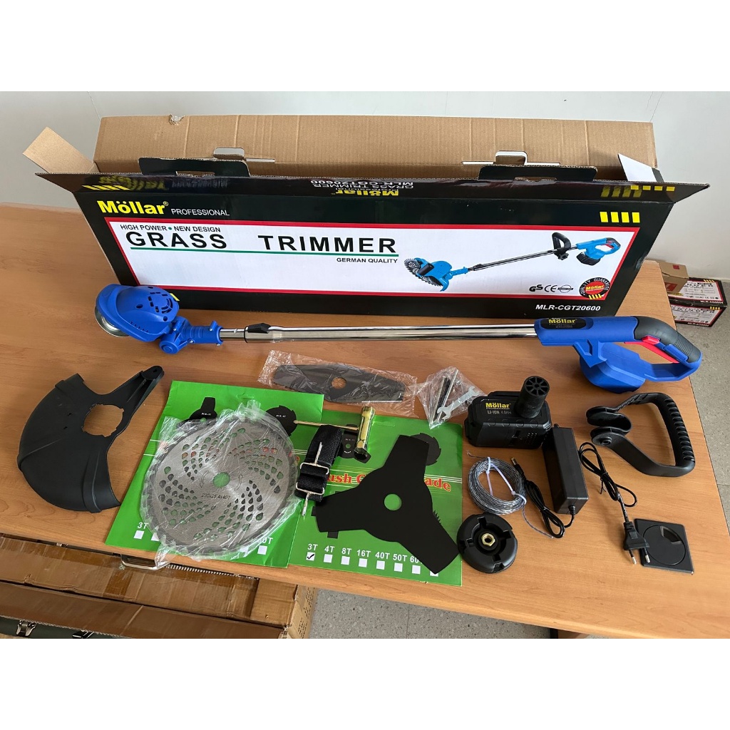 MOLLAR CDGT20600 Mesin Potong Rumput Baterai 20v Cordless Lawn Mower Grass Trimmer Mesin Pemotong Ru