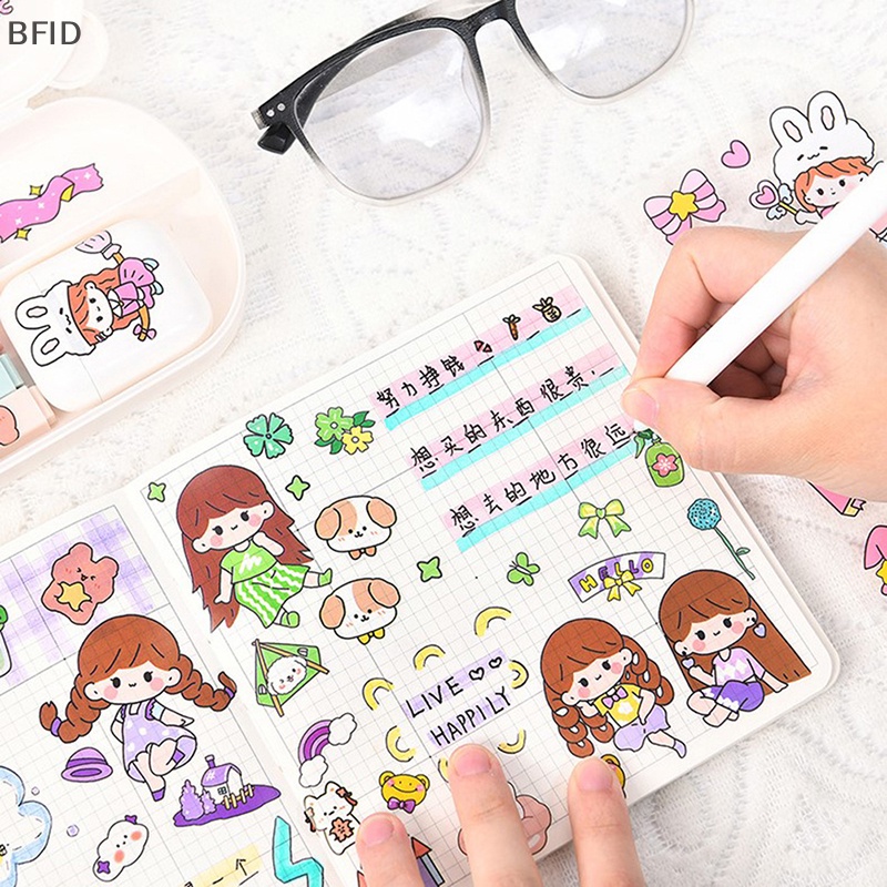 [BFID] 100sheet Series Dekorasi Lucu Alat Tulis Stiker Scrapbooking DIY Diary Album Gift Box Stick Label Korea Baru2023 [ID]