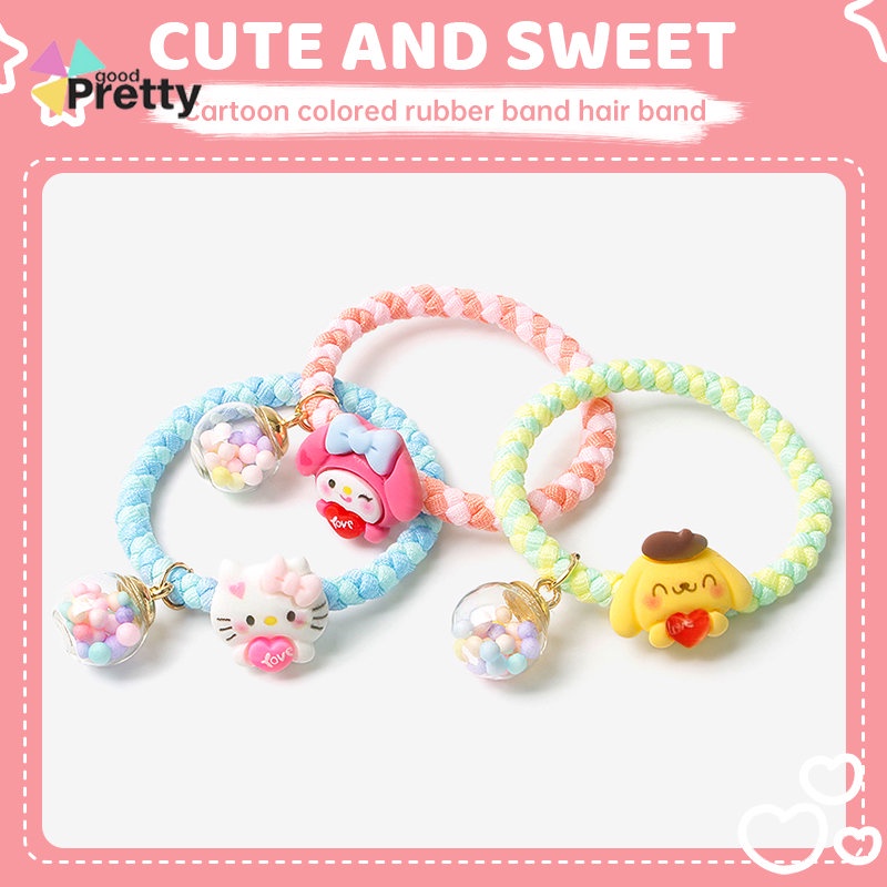 Karet Rambut Cartoon,Sanrio Hair Rope,Ikat rambut berwarna