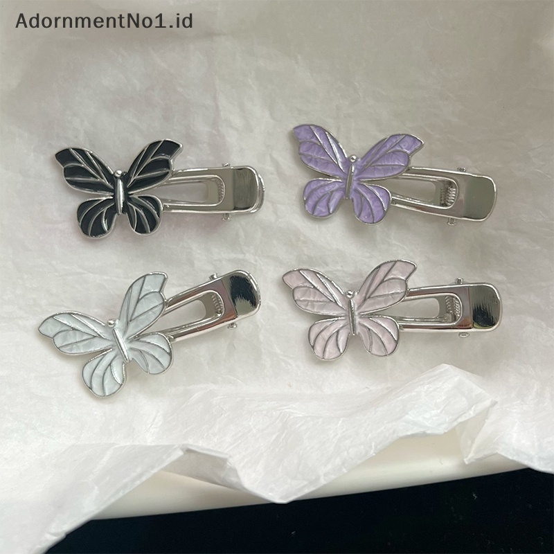 [AdornmentNo1] Fashion Y2K Metal kupu jepit rambut manis keren Hair Clip Duckbill Clip aksesoris rambut