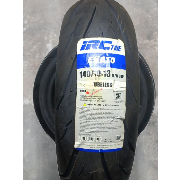 Ban motor Matic tubeless IRC Exato 140 70 13 NR88 Untuk Nmax