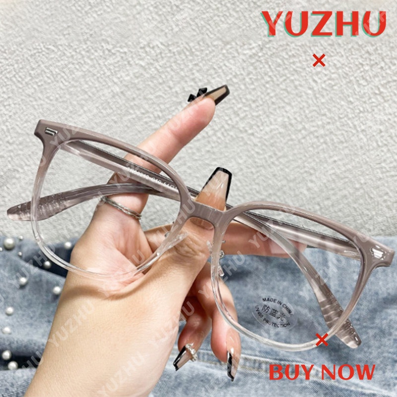 (YUZHU) Kacamata Kopi Susu Gradasi TR90 Fashion Baru Untuk Wanita Korea Fashion Optik Eyeglasses