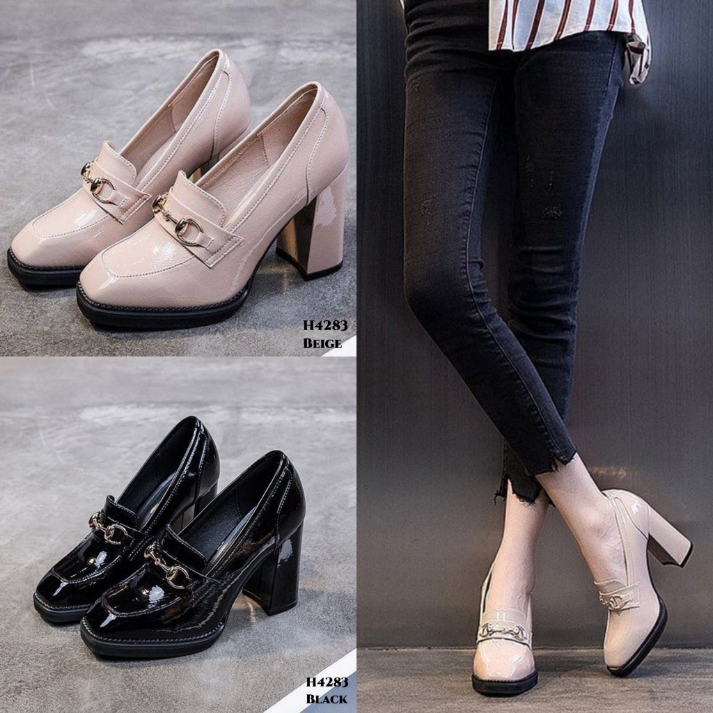 PRF Sepatu Heels Platform Mules Fashion Korea H4283