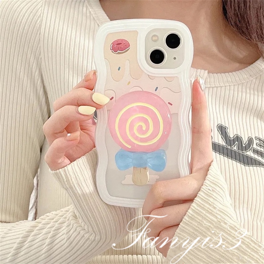 Redmi 12C 10C 10A 10 9 9A 9C 9T Note 11 Pro+11s 11 10s 10 9s 9 8 Pro Poco X4Pro X3 Pro X3NFC M4 Mi 11 Lite 10TPro Fresh Ice Cream Wave Frame Phone Case TPU Pelindung Lembut Sarung