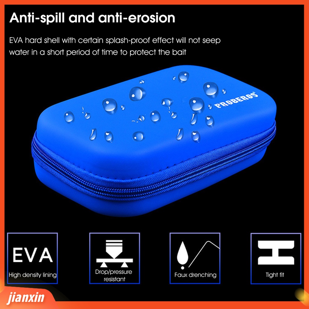 (In Stock) Menebal Tas Umpan Tahan Air EVA Inner Halus Resleting Memancing Case Angling Perlengkapan