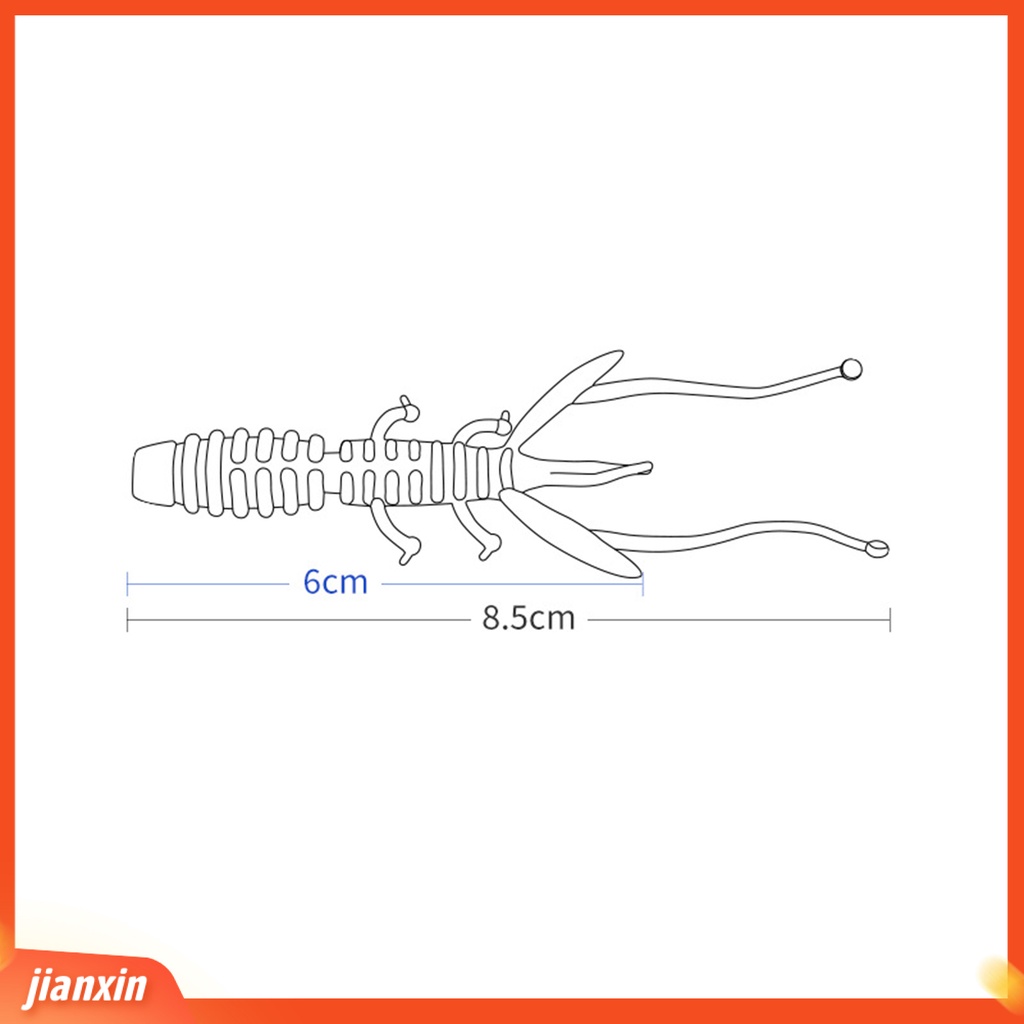 (In Stock) 20Pcs 8.5cm /1.6g Umpan Lembut Simulasi Cepat Kumpulkan Ikan Menggoda Tahan Gigit Jenggot Panjang Mengambang Udang Lembut Memancing Luar Ruangan