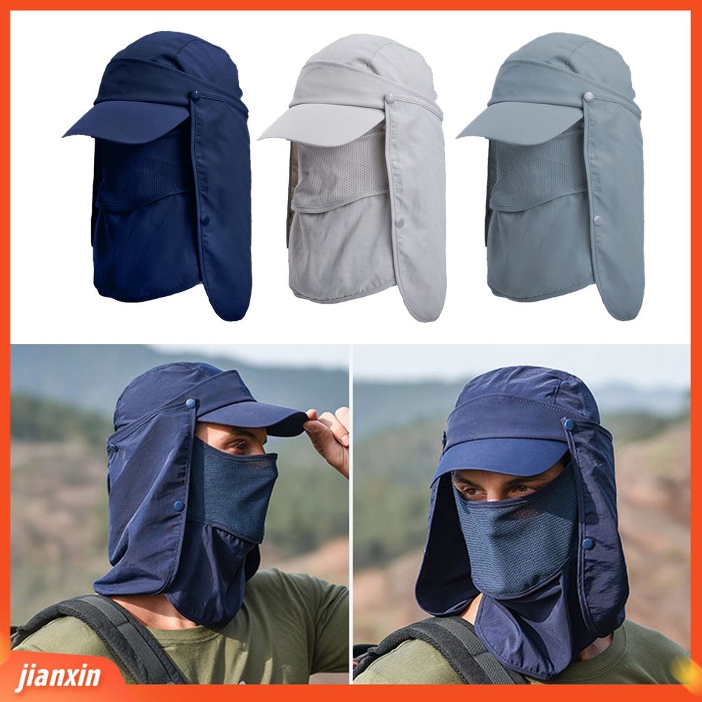 (In Stock) Musim Panas Pria Penutup Wajah Topi Matahari Tabir Surya Topi Baseball Untuk Olahraga Outdoor