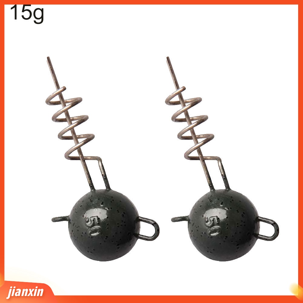 (In Stock) 2Pcs Sekrup Tetap Memimpin Jig Kepala Rig Kait Sinker Lembut Memancing Umpan Sambung Jarum