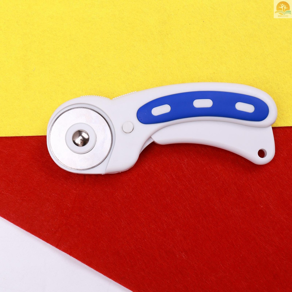 In Stock KW-triO Rotary Cutter Cutting Machine 45mm Blades Ergonomic Rubber Handle Rolling Cutter Dengan Kunci Pengaman Untuk Kain Kulit Kerajinan Kertas Jahit Quilting