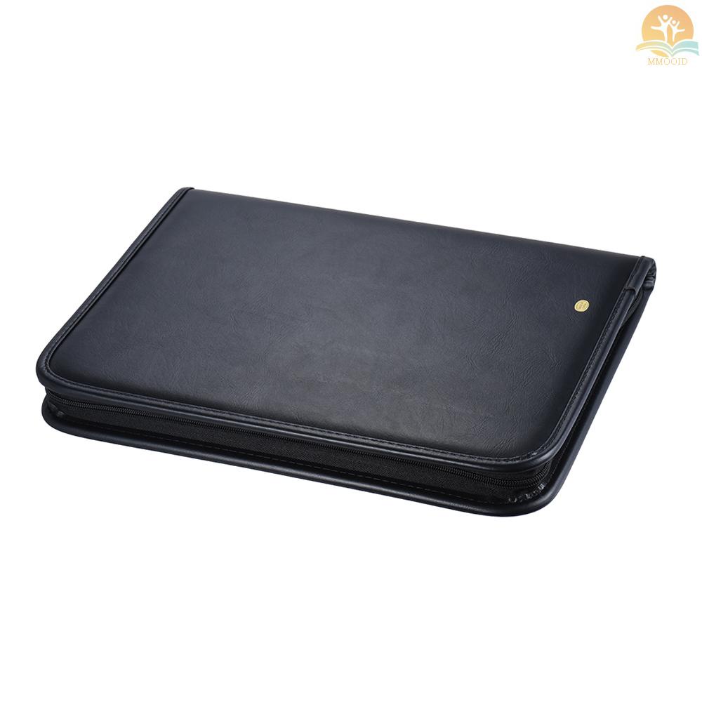 In Stock Multifungsi Bisnis Profesional Ritsleting Portfolio Padfolio Folder Dokumen Case Organizer A4 Kulit PU Dengan Kalkulator Tempat Kartu Nama Memo Note Pad