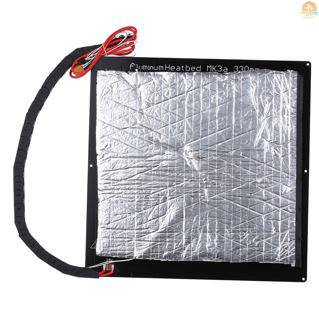 In Stock 24V 3D Printer Upgrade Hotbed MK3 Platform Pemanas Plat Aluminium 330*330*3mm Dengan Kawat Dan Kapas Terisolasi Kompatibel Dengan Printer X5SA/X5SAPRO