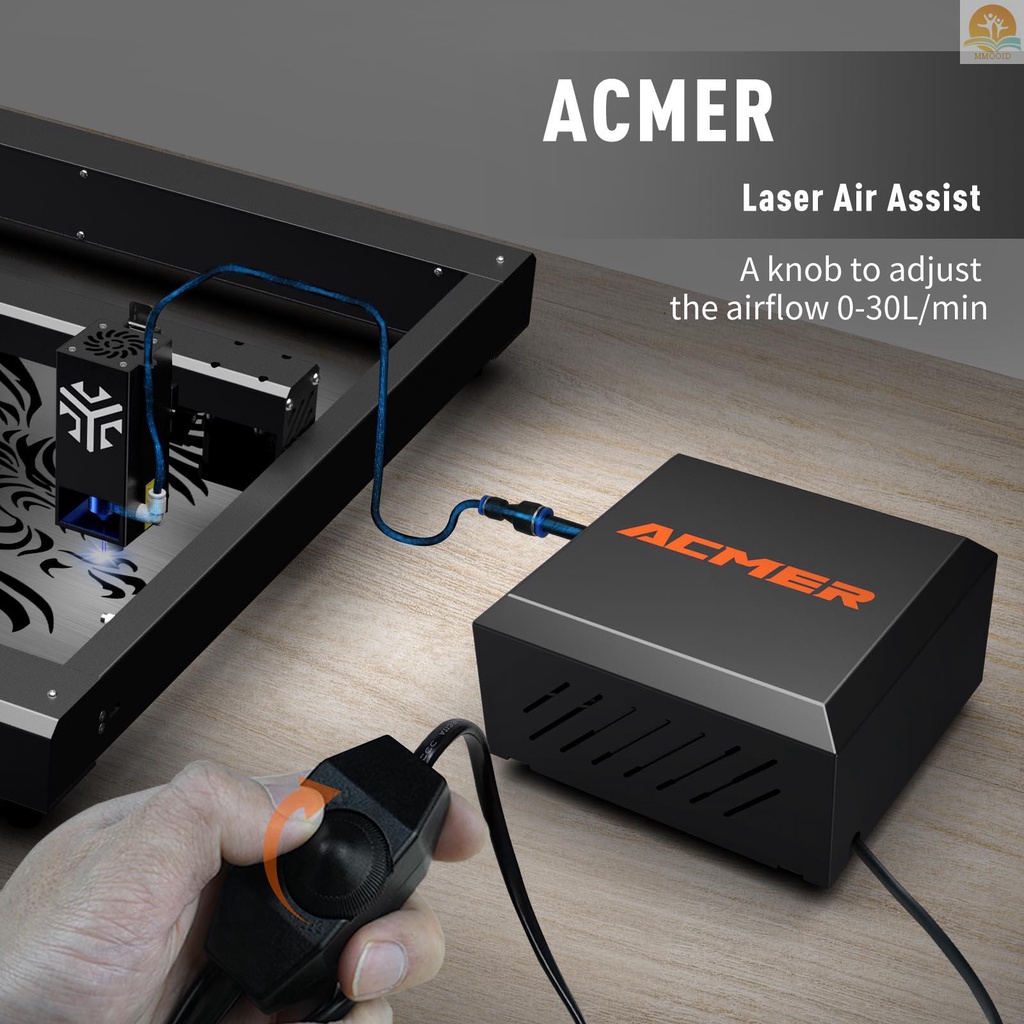 In Stock ACMER-C4 Laser Cutting/Engraving Aksesori Bantuan Udara Adjustable High Airflow 30L/min Untuk Menghilangkan Asap Dan Debu Mudah Dipasang Kompatibel Dengan TEVOUP/ XTOOL/ ATOMSTACK