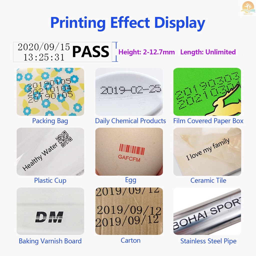 In Stock Handheld Printer Portable Inkjet Printer High Definition Printer Kode Inkjet Dengan Layar Sentuh LED 4.3 Inci Cartridge Tinta Cepat Kering Untuk Label/Tanggal Produk/Barcode/Tra