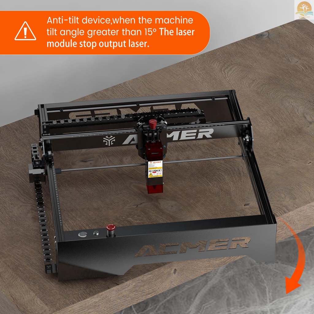 In Stock ACMER P1 Laser Engraver 10W Laser Cutter Mesin Ukir Ukiran Ukiran Tinggi Kecepatan 400x410mm Area Ukiran Dengan Motherboard Pintar Dukungan Offline Wifi APP Bekerja Untuk