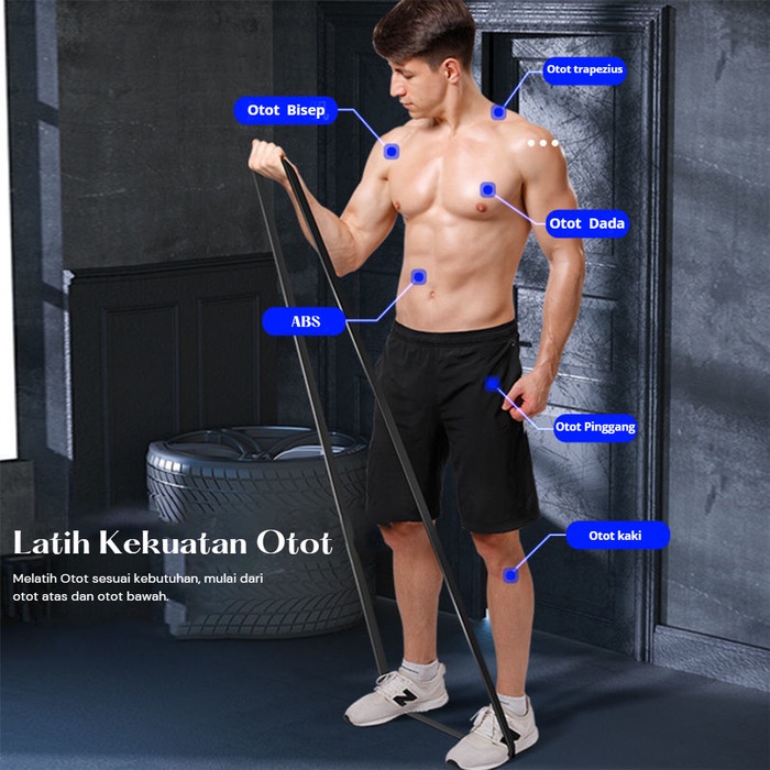 Long Resistance Band Power Band Karet Fitness Gym Olahraga