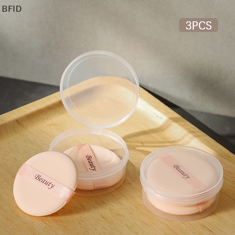 [BFID] 3pcs 6X2.5cm Transparan Siam Puff Kotak Penyimpanan Perhiasan Round Plastic Box [ID]