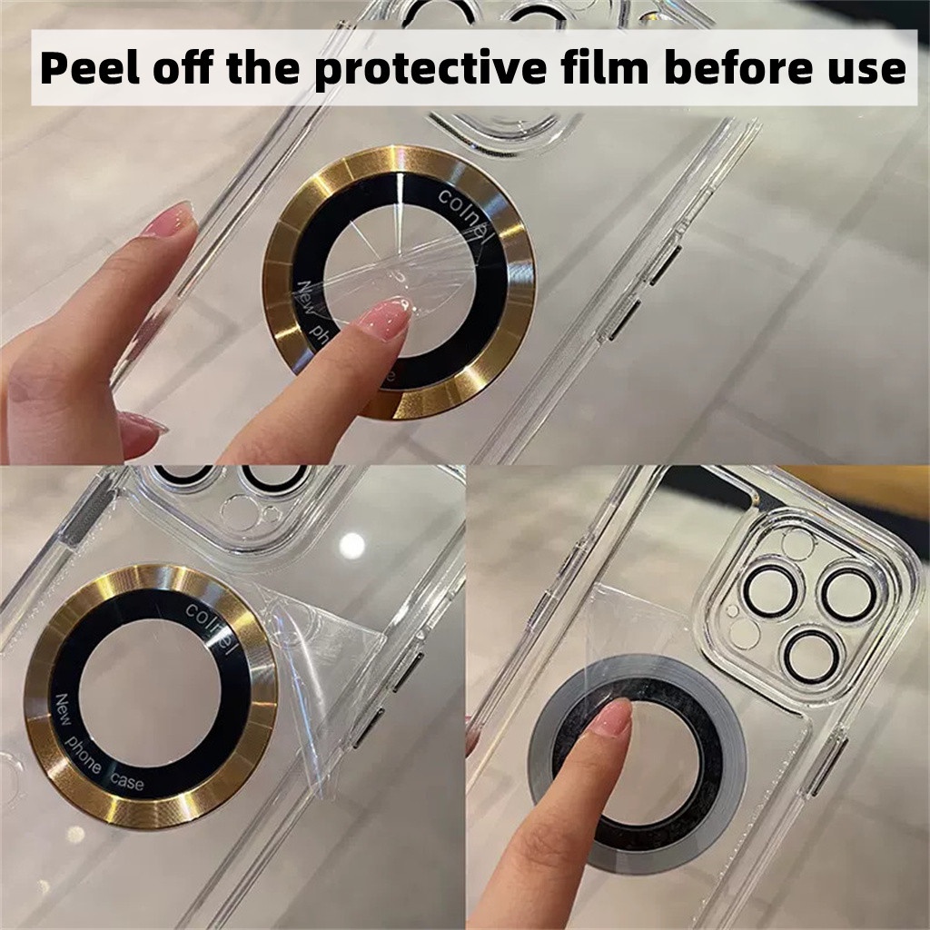 Casing Cincin Magnet Mewah iPhone 14 Pro Max14 Plus case iPhone 11 13 Pro Max 12 Pro Max Dengan Pelindung Kamera Tutup Lensa Transparan shock protection hard case