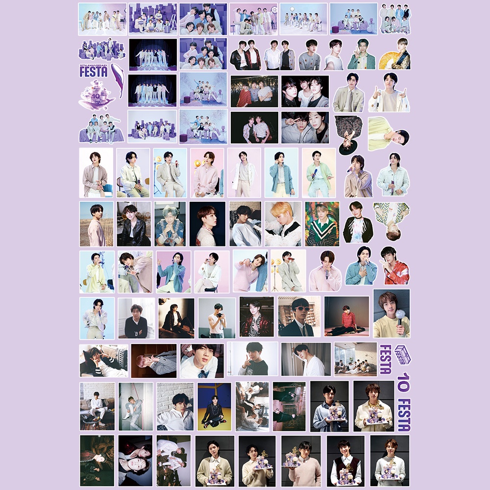 90-101pcs /set BT-S NJ Stiker Foto Hand Book Luggage Stiker Bangtan Boys NJ Gambar Paster