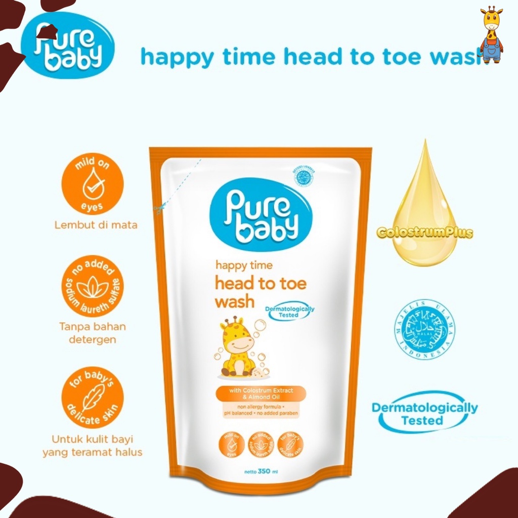 Pure Baby Happy Head To Toe Wash Refill 350ml