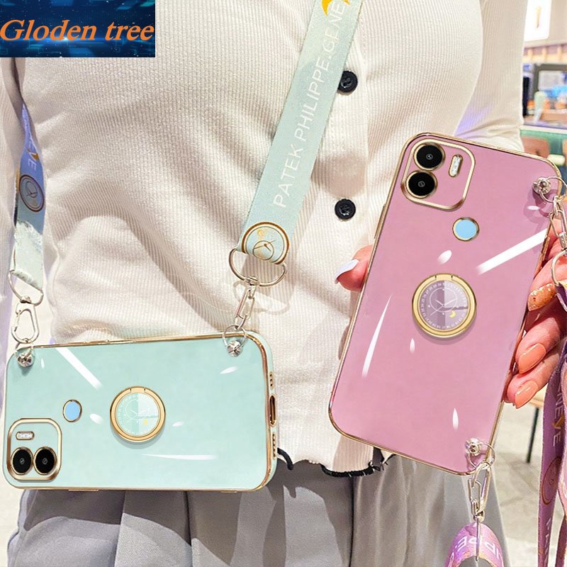 Gloden tree Phone Case Untuk Xiaomi Redmi A1 Plus A1+ 2022 Xiaomi POCO C50 Original Casing Dengan Watch Standand Lanyard