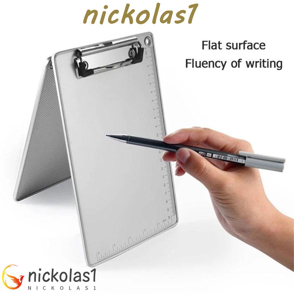 NICKOLAS1 Clipboard Perlengkapan Kantor Alat Tulis A5 Kertas Penyimpanan Tiket Buku Kolekte Aluminium Alloy A4 Tempat Dokumen