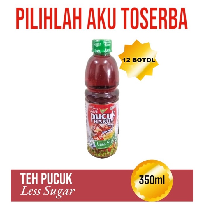 Teh PUCUK Harum LESS SUGAR 350 ml - ( HARGA 12 BOTOL )