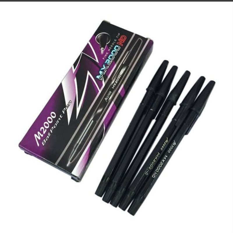 12 PCS PULPEN MX2000 TINTA HITAM PULPEN TINTA HITAM BOLPOINT MX2000 BALLPOINT MX2000 BOLPEN MX2000