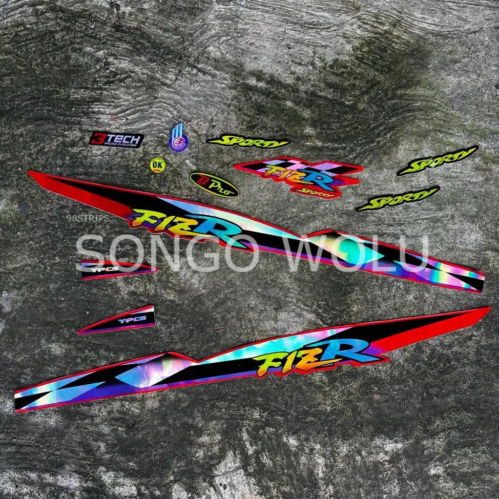 STRIPING FIZR 1997 1998 MERAH HOLOGRAM FIZ R YAMAHA POLET