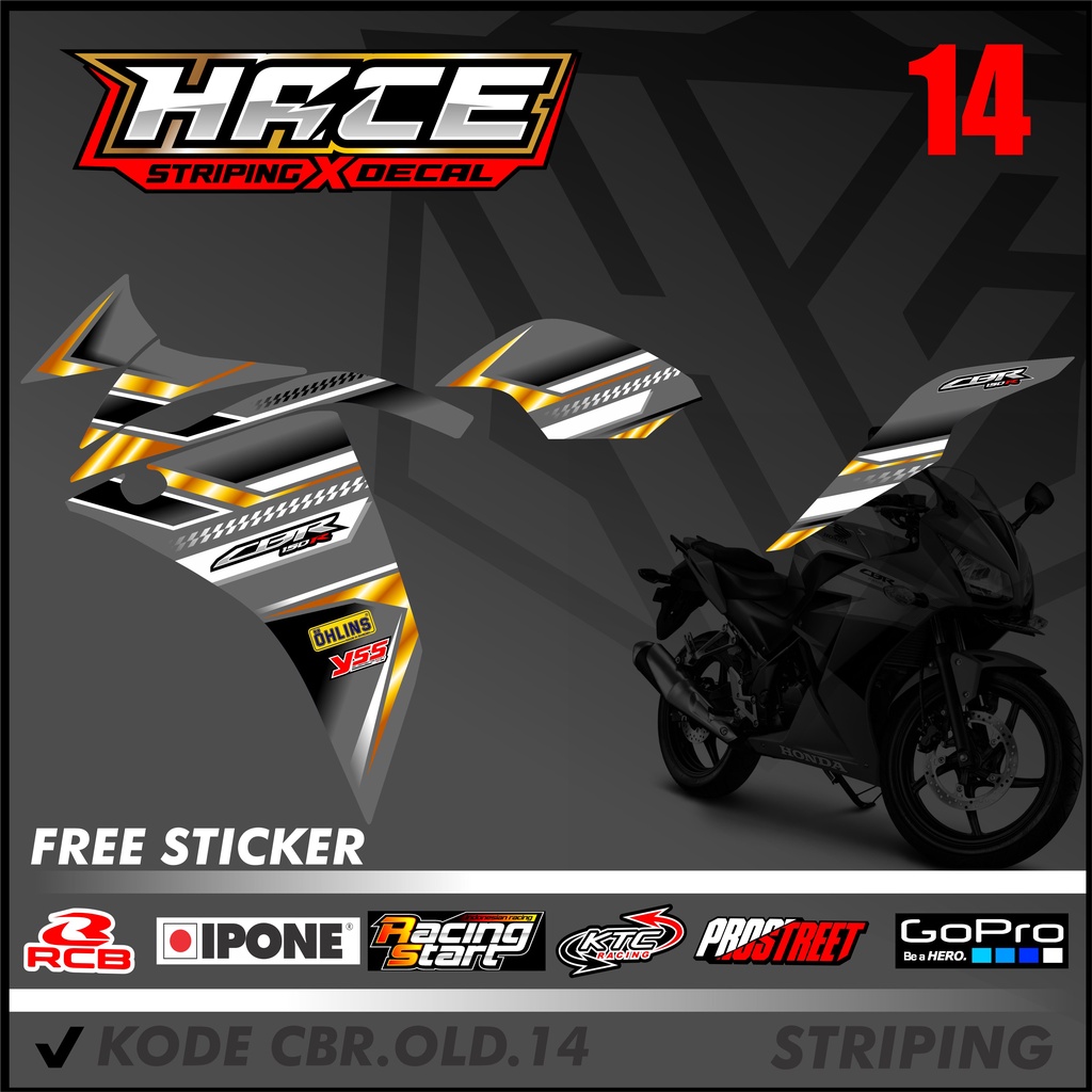 STICKER STRIPING CBR OLD - STICKER STRIPING CBR OLD BAHAN PREMIUM KODE 14