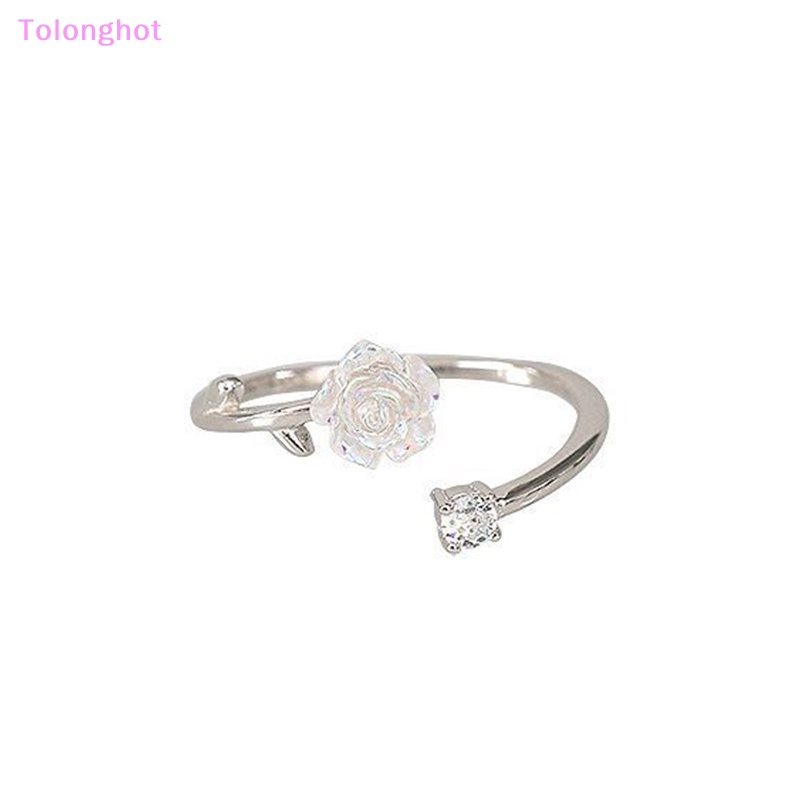 Tolonghot&gt; Vintage Bunga Mawar Camelia Cincin Untuk Wanita Gaya Korea Pembukaan Adjustable Mode Jari Cincin Pengantin Pernikahan Pertunangan Pesta Perhiasan well