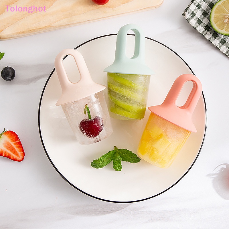 Tolonghot&gt; 1Pc Cetakan Es Krim Popsicle Mini Dengan Penutup Cetakan Es Pop Plastik Set Anak Bayi Buah Milkshake Ice Cream Mold Alat Dapur well