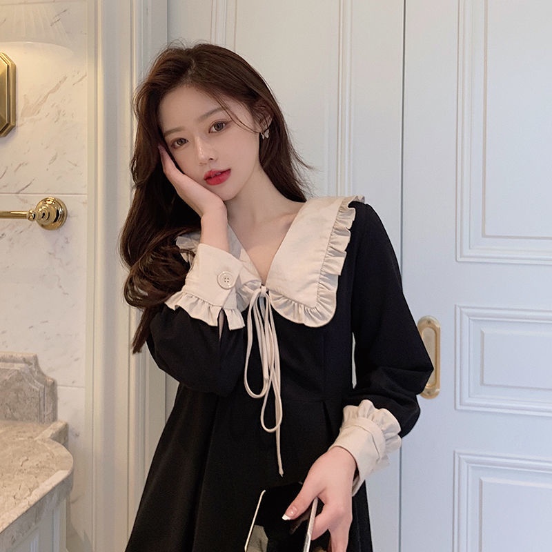 [ COD✅ ] Aroana LoveHitam Perancis retro Hepburn platycodon rok 2020 awal musim semi gaya baru gaun 