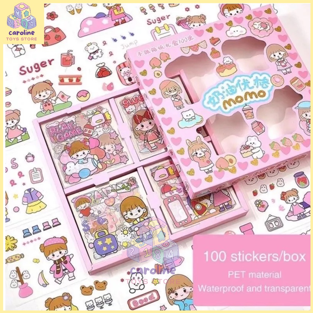 

Stiker Momo Tahan Air Transparan 1 Box isi 100 Lembar