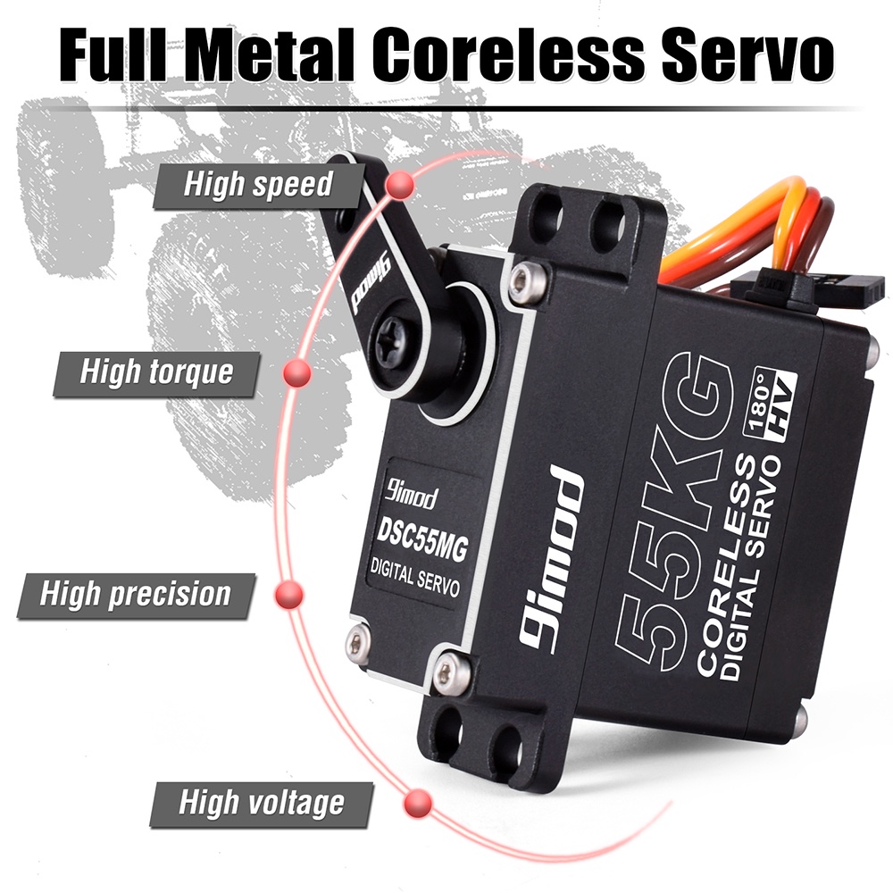9imod 55kg Sensor Magnet Tahan Air Torsi Tinggi Coreless Digital RC Servo
